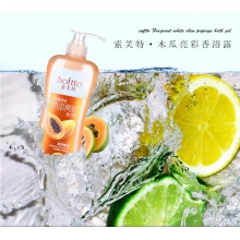 【美妝一號商城】索芙特木瓜玫瑰味沐浴露套裝持久留香大瓶家庭裝正品1000ml學生