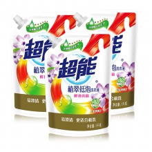 【美妝一號商城】超能洗衣液植翠低泡1kg包郵袋裝鮮艷亮麗清新花香